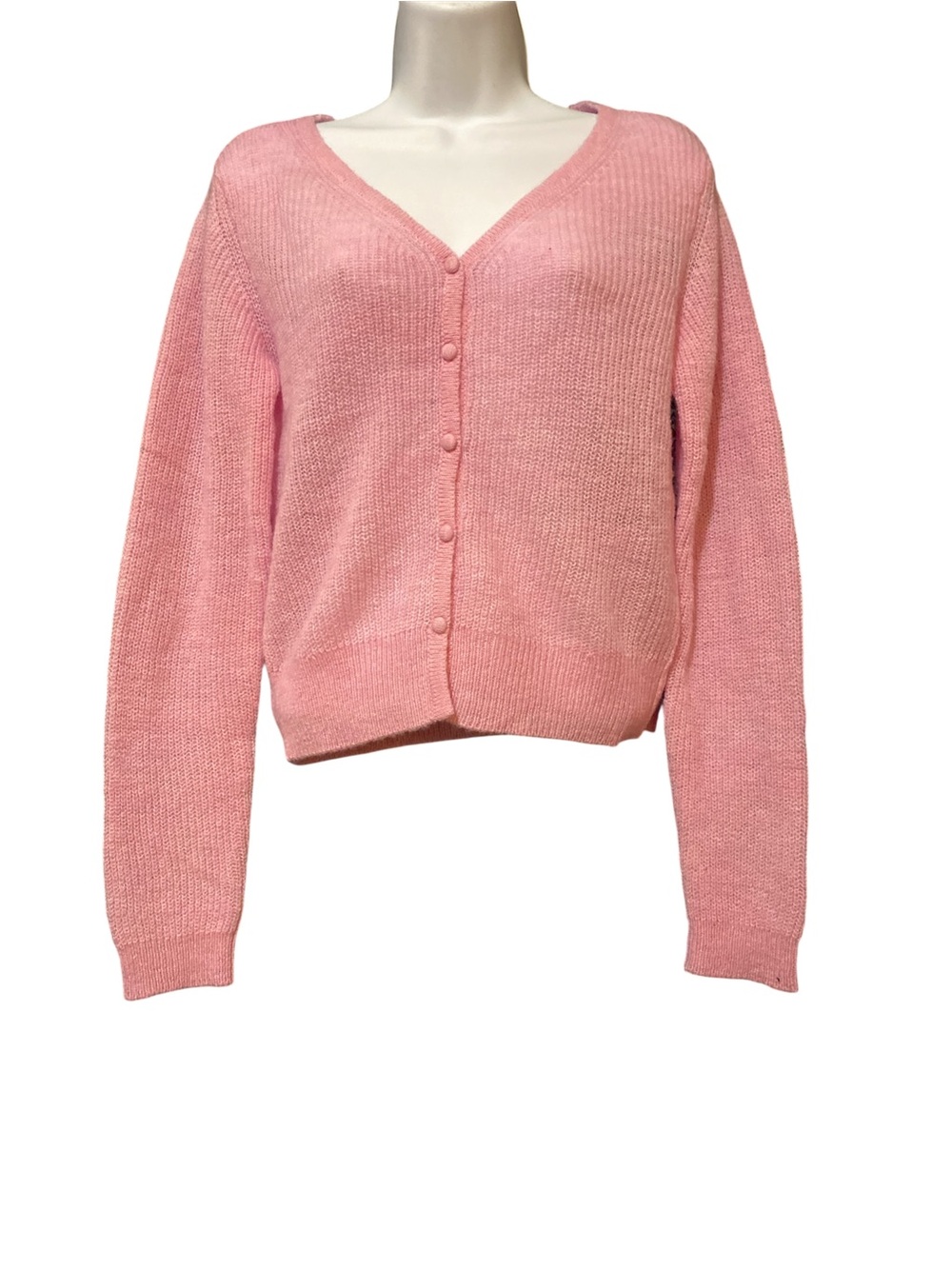 wild fable Pink V-Neck Button-Front Knit Cardigan